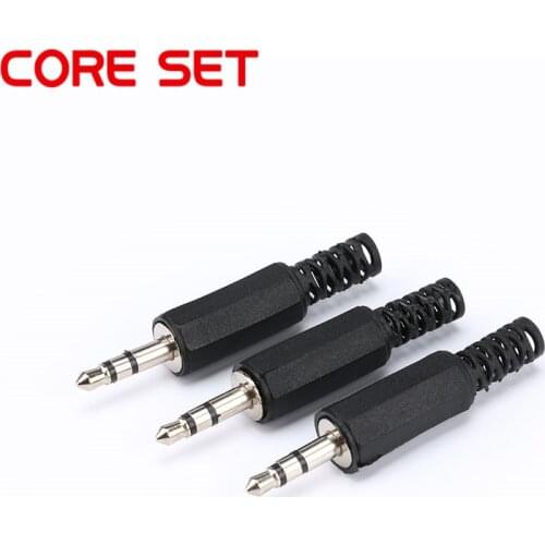 10PCS/Lot 3.5mm HeadPhone Connector Male Stereo Audio Plug 3.5 mm With Black Plastic Housing Audio Jack Plug