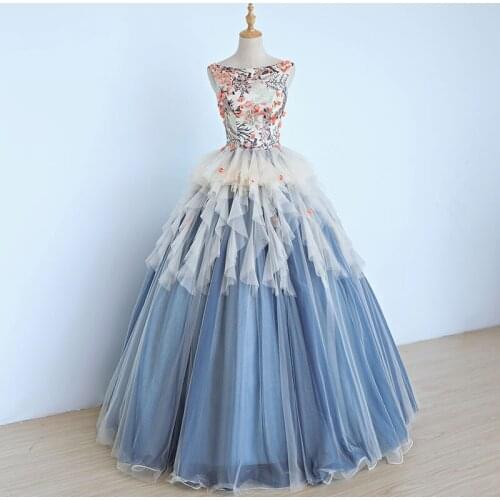 100%real 18thcentury rufflled wave embroidery cosplay ball gown medieval dress Renaissance gown queen Victorian Belle Ball gown