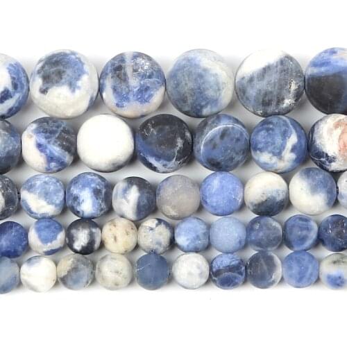 4-12mm Natural Stone Beads Loose Round Frosted Blue Pattern Stone Beads For Jewelry Making DIY Charm Bracelet Necklace Handmade