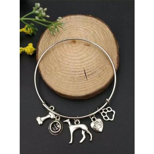 5pcs/lot Cute puppy Bracelet Dog bowl dog bones&dog paw print Charm Pendant Women/Men Mixed style Bracelet/Bangles Jewelry Q111