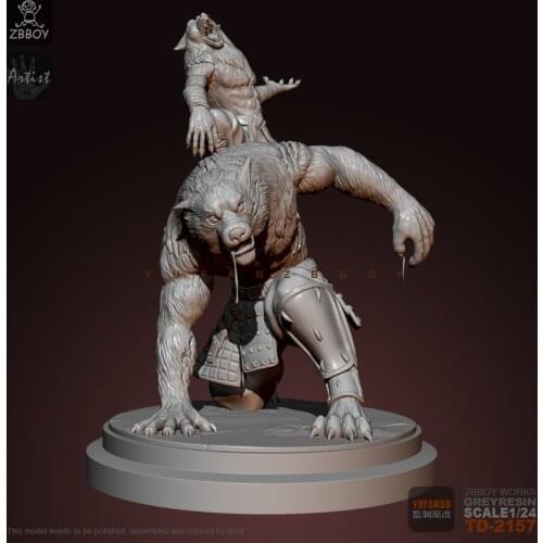 75MM Resin Figure Kits Werewolf brothers Model Self-assembled TD-2157