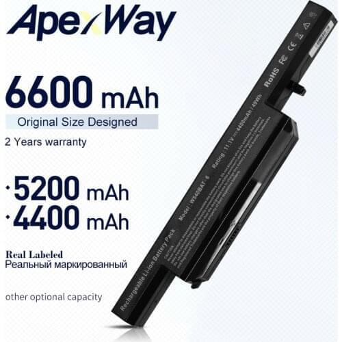 Apexway 6 cell Laptop Battery For CLEVO W540BAT 6 W550SU1 W540BAT-6 W550SU2 W551SU1 6-87-W540S-427 6-87-W540S-4U4