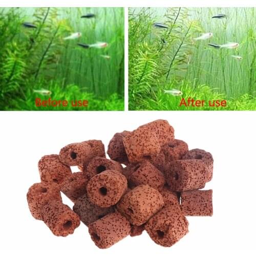 Aquarium Red Ceramic Rings Biological Fish Tank Filter Bacteria Media Canister Pond for Fish Aquatic Filters & Accessories C42