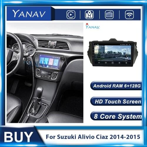 128G 2 Din Android GPS Navigation Auto Stereo Video Multimedia Player Car Radio For Suzuki Alivio Ciaz 2014-2019 HD Touch Screen