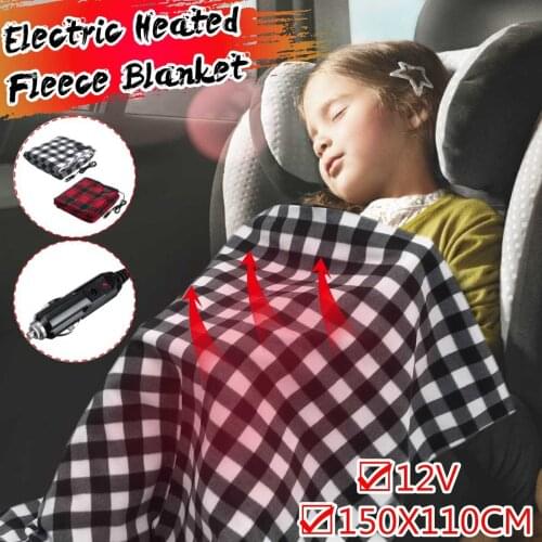 150*100cm Car Heating Blanket Winter Heated 12V Lattice Energy Saving Warm Auto Electrical Blanket For Car Constant Temperature