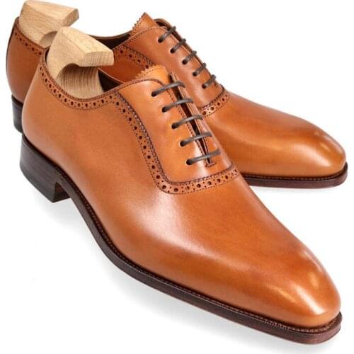 Oxford Brogue Formal Dress Man Business Shoes Best Designer Original Fashion Handmade Genuine Leather Men Shoes