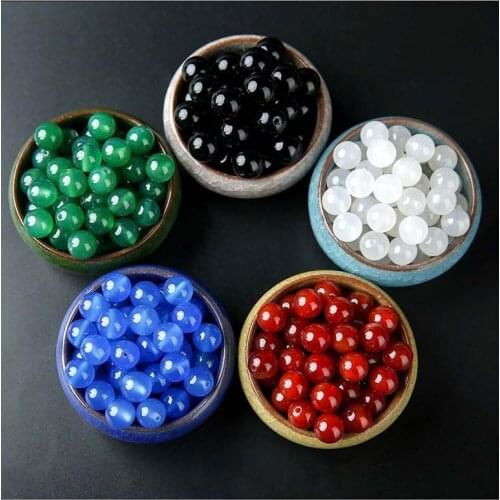 Natural black red agate loose beads semi-finished products South Red DIY hand-woven string bracelet necklace accessories 7A leve