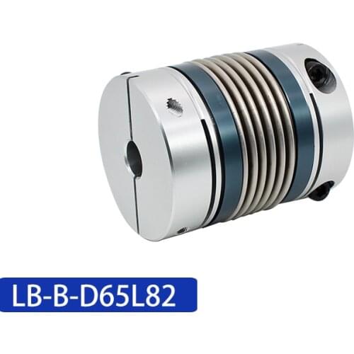 LONGWE LB-B-D65L82 Zero Backlash 12mm 38mm Shaft Coupler Bellows Coupling for Motor Lathe Connect