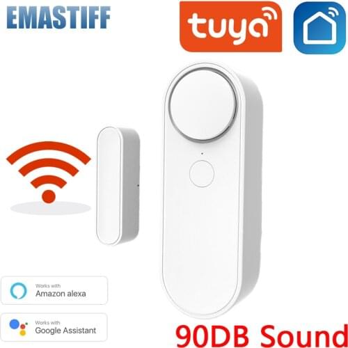 EMastiff Tuya Smart WiFi Door Sensor Door Open / Closed Detector Compatible With Alexa Google Home Smart Life APP Control alert