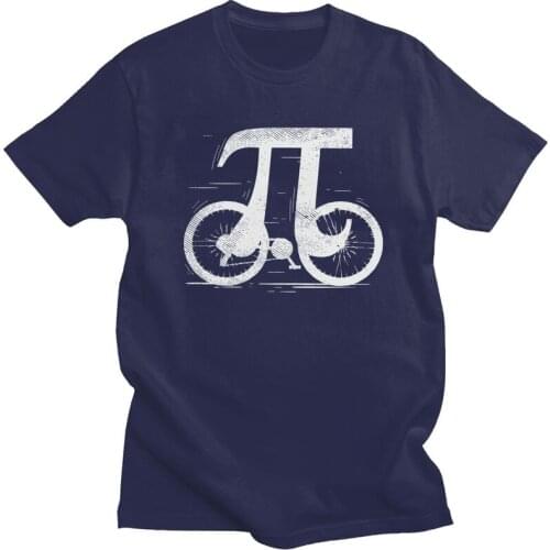 Funny Math Pi Bicycle T Shirts Men Pre-shrunk Cotton Tee Tops Cycling Biking Tshirts Short Sleeved Fashion T-shirt Clothing