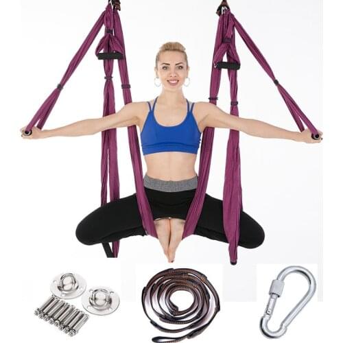 Aerial Yoga Hammock Upside Down Reversal YOGA HAMMOCK with hanging plate and extension belt complete set