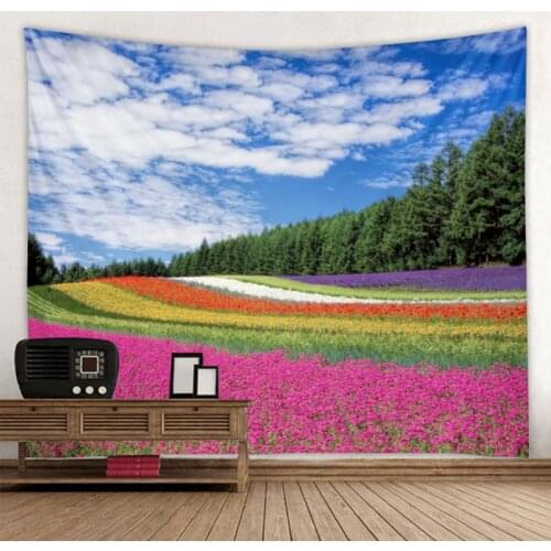 Tapestry Decoration Cloth Hanging Home Bedroom Living Room Dormitory Decoration Beautiful Pastoral Flower Sea