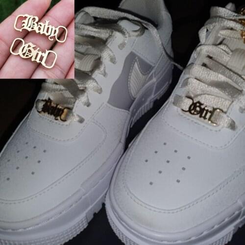 Gothic Jewelry Angel Shoe-buckle Baby Girl Old English Left Right Buckie Bad Girl Shoe Fastener Stainless Steel Shoe Decorations