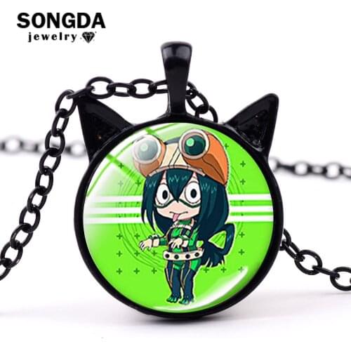 SONGDA Hot Anime My Hero Academia Necklace Boys Girls Long Necklace Asui Tsuyu Midoriya Izuku Bakugou Katsuki All Might Pendants
