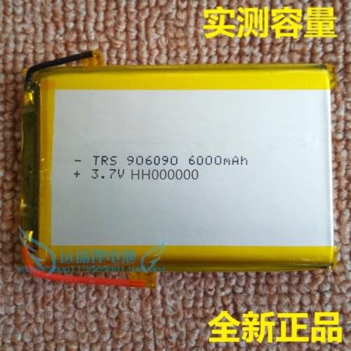 3.7V lithium polymer battery, 6000mAh foot capacity, 906090 new genuine, optional battery size Rechargeable Li-ion Cell