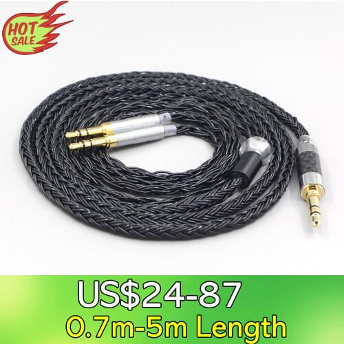 LN007419 16 Core 7N OCC Black Braided Earphone Cable For Pioneer Amiron Home Aventho Pioneer SE-MONITOR 5 SEM5 3.5mm Pin