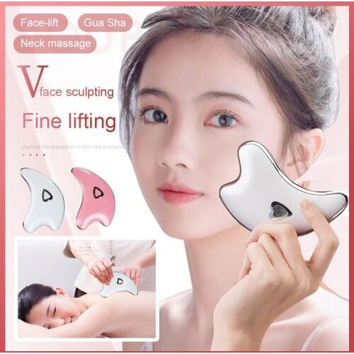 Guasha Scraping Facial Massager LED Light Microcurrent Skin Rejuvenation Body Massage Machine Face Lifting Slimming SPA
