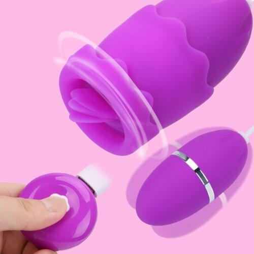 12 Speeds G Spot Massager Nipple Clitoris Stimulator Tongue Licking Vibrator Vibrating Egg Vagina Ball Sex Toys for Women