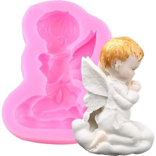 Cute Angel Silicone Molds Cupcake Fondant Cake Decorating Tools Soap Candy Clay Molds Gumpaste Chocolate Moulds A027