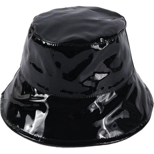 Couple Models Fashion Patent Leather Fisherman Hat Hipster Street Hat Summer Leisure Play Beach Hat