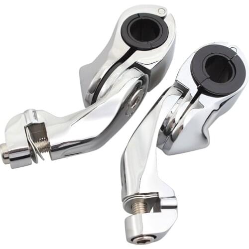 Motorcycle Chrome Short Angled Foot Pegs Highway Engine Guards Foot Pegs Mount Kit for Honda Yamaha Bobber Chopper Cafe racer