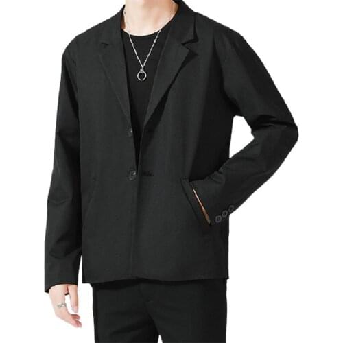 Men Blazer Single-breasted Solid Color Summer Lapel Pockets comfortable Jacket куртка мужская весна