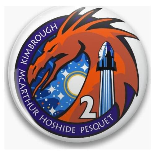 Space X Crew 2 Soft Button Pin Lapel Pin Clothes Brooch Fashion Funny Cartoon Gift Jewelry Collar Cute Women Decor Lover Metal