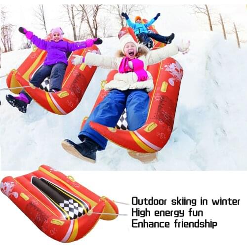 Inflatable Snow Tube Large Thick Snow Sled Kids Sledding Board Winter Inflatable Ski Circle With Handle