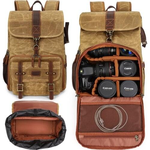 New Batik Canvas Bag for Camera Waterproof DSLR Cameras Backpack Liner Lens Case Large Photo Bag for Nikon Canon Sony Olympus