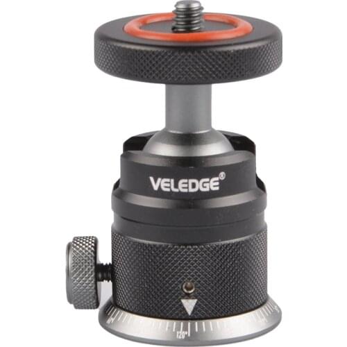 New Tripod Head Ball Head Rotating Panoramic BallHead With 3pcs 1/4" To 3/8" Srew Adapters For Monopod DSLR Camera Tripod Heads