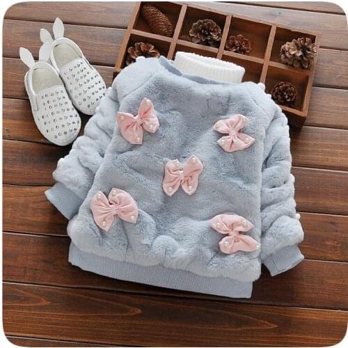 Sweet baby girls coat bow infant girls sweater fake fur newborn girls fall clothes pearl baby clothes christening party cardigan