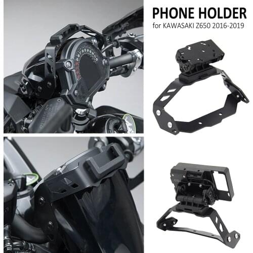 2016-2019 2018 2017 Motorcycle Front Phone Stand Holder Smartphone Phone GPS Navigaton Plate Bracket For Kawasaki Z650 Z 650