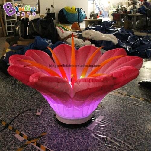 Personalized 2m diameters inflatable lighting flower / LED inflatable ground flower / inflatable flowers toys