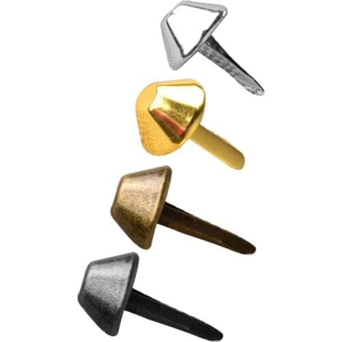 50Pcs/Pack 15mm Flat Bag Purse Handbag Metal Feet Nailheads Bottom Studs Nail Spike Buckles Luggage Pieces