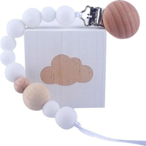 Newborn Baby Care Holder Leash For Pacifiers Nipples Clip Infant Child Star Soother Beaded Wooden Chains Teethers
