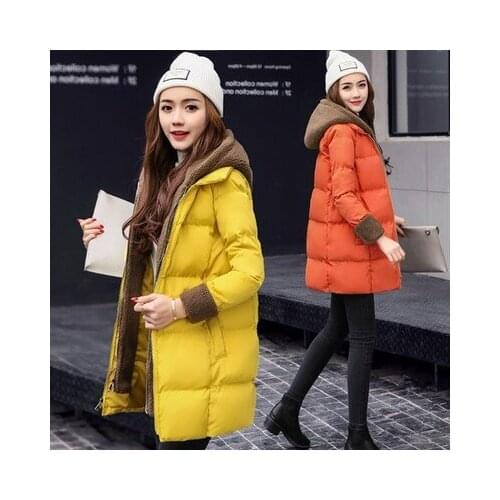 Newest thick womens down jacket women winter Long coat Solid with hat coat filler White duck down woman duck down jacket