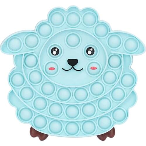 Pink Blue Sheep Animals Pops Fidget Toy Push Bubble Stress Sensory Toy Relief Anti-stress Simple Hand Game Toys for Children