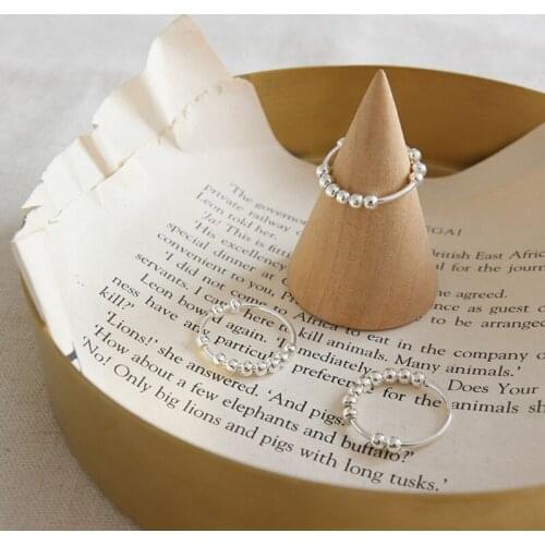 Spinner Fidget Beads Rings for Anxiety Worry Peace Rings Relieving Stress Women Valentines Day Jewelry Gifts