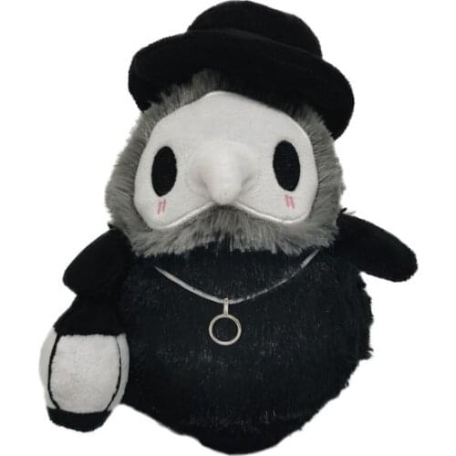 20cm Luminous Beak Doctor Crow Plush Doll Halloween Holiday Party Decoration Glow In Dark Stuffed Animals Toy Children Kids Gift