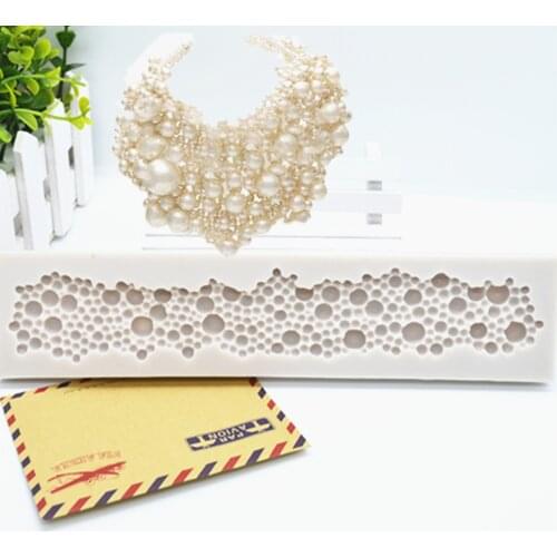 Pearl chains shape silicone mold kitchen Baking decoration tools Resin DIY cake chocolate bread Mousse dessert fondant mold M450