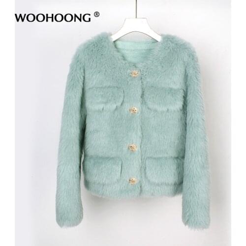 Autumn Winter New Cashmere Real Fur Coat Female Coat Sheep Hair Long Coat Wool Composite Fur Women Woolen Furry Short Jacket