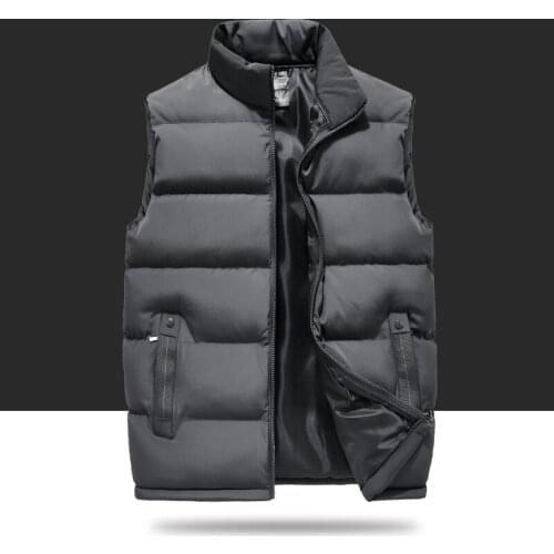 Winter male jacket slim down cotton vests men sleeveless jacket men fashion Casual Solid Brand warm Vest Jacket Mens