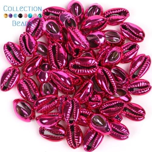 10-20mm Natural Red Seashell Cowrie Conch Loose Spacer Beads Beach DIY for Jewelry Making Sea Shells Bracelet Necklace 10Pcs