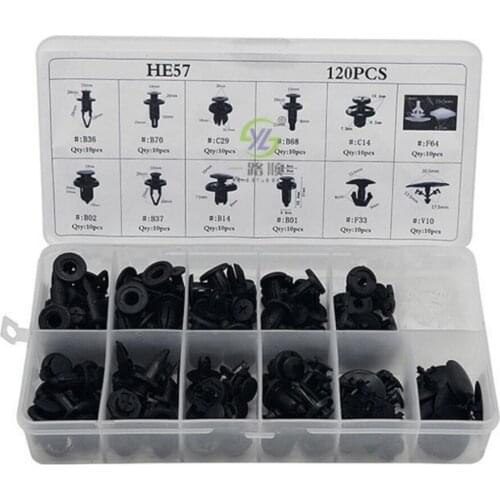 120PCS Car Fastener And tool for Toyota Camry Corolla Reiz Auto Bumper Fender Bumper Cover Door Retainer rivet Clip