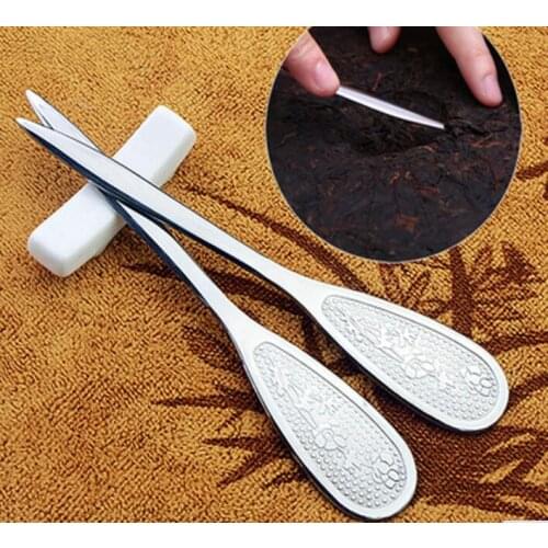 200pcs/lot Puerh Tea Knife Stainless Steel Puer Needle Thickness Insert Tea Cake Brick Cone Prying Tool For Chinese Tea SL4330