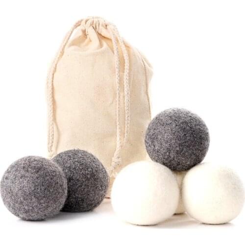 6pcs/pack Laundry Clean Ball Premium Organic Wool Dryer Balls Reusable Natural Organic Laundry Fabric Softener Ball