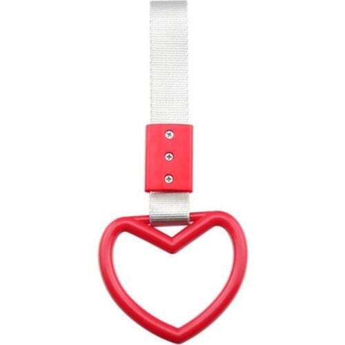 Car interior pull ring static belt loop car decoration pendant heart-shaped nylon strap car trailer loop handle handle strap cha