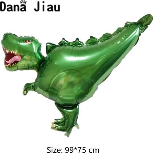 Big gree horned dinosaur Foil Balloons Birthday party decoration Inflatable air Balloon Kids Toy animal zoo theme ball