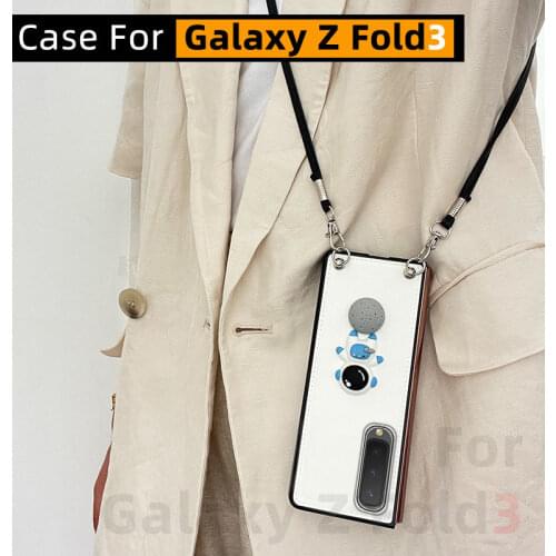 Cartoon Astronaut for Samsung Galaxy Z Fold3 Case, Galaxy Z Fold 3 5G Case Pu Material