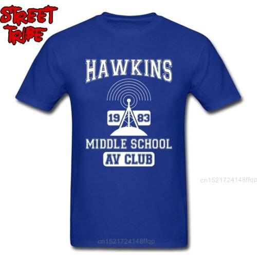 Stranger Things T-shirt Men Hawkins Middle School Club T Shirt 2019 Letter Clothes Manchester Male Tops Fitness Tees Gothic TV